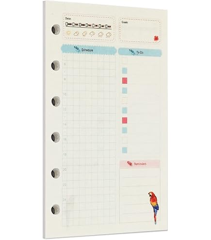Papel De Recambio A7 Kraft - 80 Hojas/160 Páginas, 6 Agujeros, Color Beige, Para Agendas Y Cuadernos