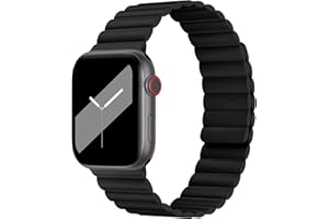 FOUUAAO Silikonowy pasek kompatybilny z Apple Watch8, 49 mm, 45 mm, 44 mm, 40 mm, 41 mm, dla mężczyzn i kobiet, silikonowy pasek do zegarka, zapięcie magnetyczne, zapasowy pasek do iWatch serii SE
