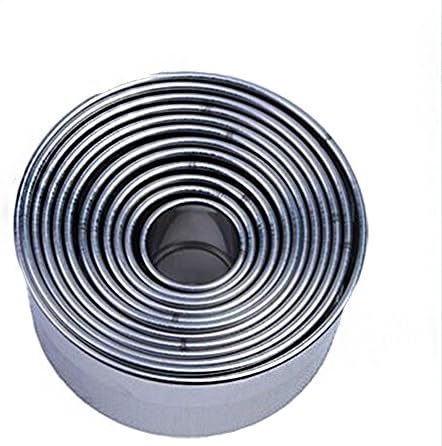 AmgateEu 12 Pieces Cookie Cutters Round Sharped Cake Molds Set for Pastry Donuts Dough Muffin Sandwich Pancake