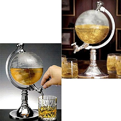 Xumarket(TM) Novelty Globe Shaped Beverage Liquor Dispenser Drink Wine Beer Pump Single Canister Pump