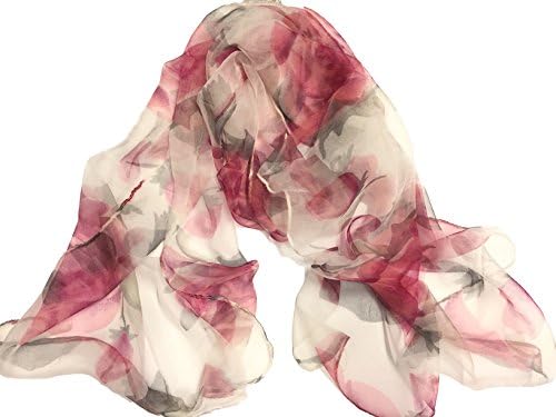 New BlingUstyle VINTAGE/FASHION FLORAL/ SPOTS Ladies 100% Silk Scarf for Wedding Evening Party (pink 2)