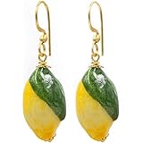 MARARDI Orecchini Italiani Ceramica di Caltagirona [Limoni] Lungo per le Donne Handmade Gioielli Italiani Originali Eleganti 