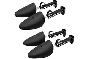 BAMBOOPACK 2 pares de zapatos de plástico de longitud ajustable para mujer, estirador de zapatos, soporte para botas, tacones, zapatos deportivos, soporte para mantener la forma, calzado (negro)