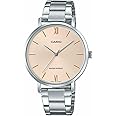 Casio LTP-VT01D-4B Women's Minimalistic Stainless Steel Peach Dial Analog Watch