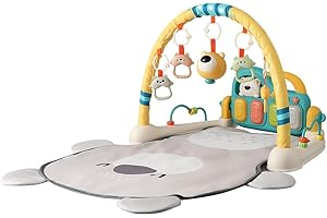 CATERBEE Gimnasio de juegos con piano para bebés, musical y con luces (Bear)