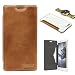 Produktbild Urcover Huawei P9 Lite Handy Schutz-Hülle – Echt Leder Tasche – [Handgefertigt] Bookstyle Flip Case Cover mit Kartenfach | Transparente bruchsichere Schale - Rundum-Schutz Zubehör Farbe: Hell Braun