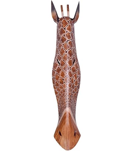 Handgeschnitzte Holzmaske Zebra Oder Giraffe – 50 Cm, Afrikanische Wanddekoration | Unikat Aus Indonesien