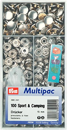 Prym 390 241 Druckknopf Nähfrei SP. und CAMP. MS silberfarbig 15 mm