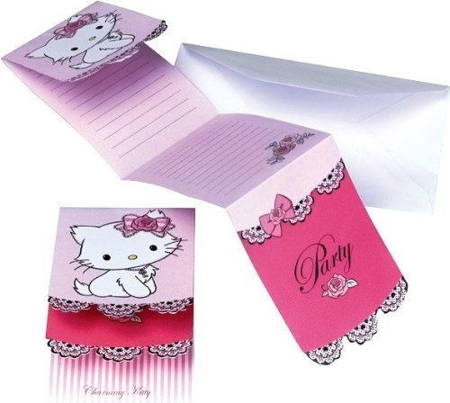 Imagen principal de CHARMMY KITTY - Invitación de Cumpleaños tarjetas + 6 sobres + 72 Regalos para invitados