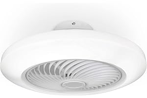 ‎NOATON Noaton Deckenventilator mit Beleuchtung 12050W Triton, Weiß, LED Dimmbar, 3 Farbtemperaturen, Fernbedienung, Timer, Luftdurchsatz bis zu 45 m3/min, für Wohnzimmer Schlafzimmer, Durchmesser 50cm