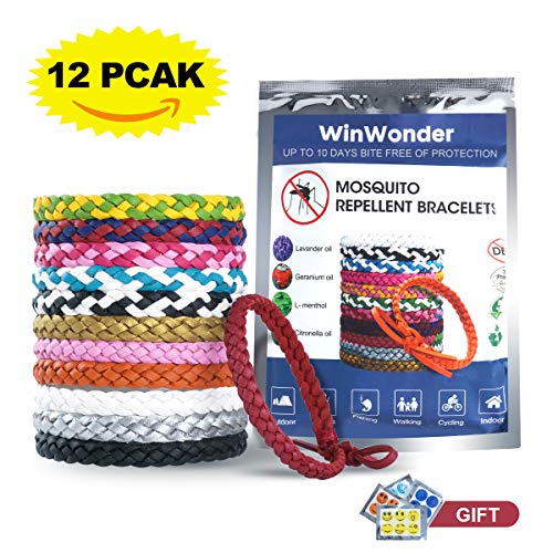 WinWonder Pulsera Repelente,Bandas Repelentes De Mosquitos 12 PCS,MÁS Pegatinas Repelentes De Mosquitos, Bandas Repelentes De Insectos ÚLtimas 240 Horas ProtecciÓN