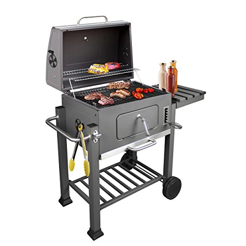 Krollmann Holzkohlegrill BBQ - mit Trolley inkl. 2er Set Grillzange