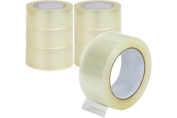 AIPL BOPP Packaging Clear Tape - 48MM X 50 Meter Pack Of 6 For Packaging, Decorating And DIY Works