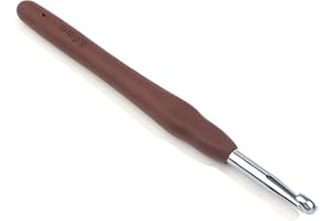 BUOKKON 6 mm Crochet Hook, Aluminum Soft Grip Rubber Handle Needles Ergonomic Knitting Needles Crochet Needle for Beginners and Handmade DIY Knitting Crochet (6 mm)