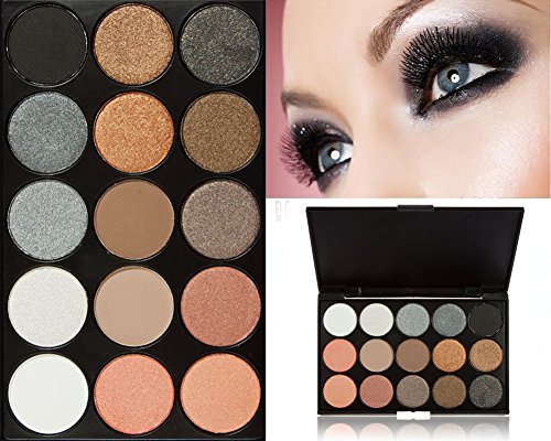 CINEEN 15 Farbe Lidschatten Palette - Professionell Schönheits Kosmetik Wasserdicht Eyeshadow-Nature Glow Schimmern Matt Augen Schatten Kit