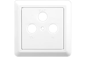 EDISION Antennendosen Abdeckung Universal FPO-300, 3-Loch Abdeckung für Anschlussdosen TV-R-SAT, 80x80mm, Weiß, Kompatibel TVT-300, TVE-301, WFO-900 und alle gängigen Schalterprogramme