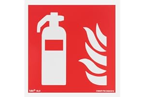 NOTLOK SAFETY WORK Señal de protección contra incendios Extintor según DIN EN ISO 7010 señal de plástico fotoluminiscente señal de PVC montada con cinta adhesiva de espuma especial de en la parte posterior