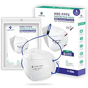 Careview Head Loop Style N-95, Non-Woven Fabric Reuseable Protective Face Mask CV1221H, 6 Layered Filtration ,DRDO Approved ( Pack of 6, White) (Loop color may differ)