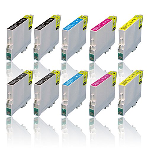 10 Druckerpatronen für EPSON WorkForce WF2010W WF2500 WF2510WF WF2520NF WF2530WF WF2540NF WF2540WF WF2630WF WF2650DWF WF2660DWF, kompatibel zu T1636 T1631 T1632 T1633 T1634