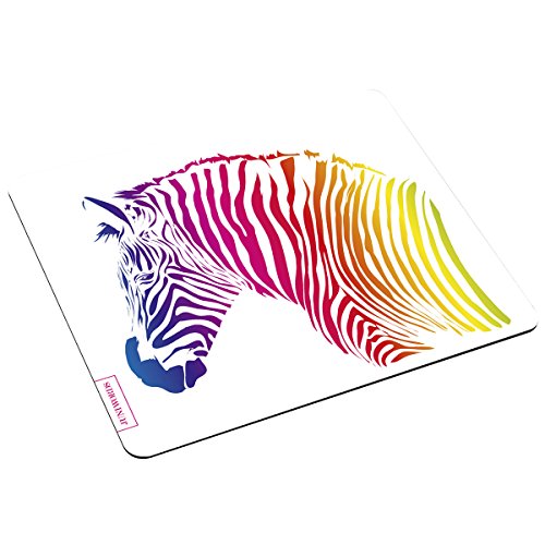 Wandkings Mousepad / Mauspad mit Motiv "Buntes Zebra" - ideales Geschenk zum Geburtstag, Weihnachten u.v.m.