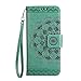 Produktbild Galaxy J3 2017 Hülle, SONWO Mandala Blumen Muster PU Leder Wallet Schutzhülle mit Karte Schlitz und Magnetic Closure für Samsung Galaxy J3 2017, Grün