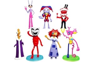 NILUTO Digital Circus Figures Set, Digital Circus Toys Horror Cartoon Movies Character Action Figure Model for Kids Birthday Party Cake Topper Halloween Parties Decoration