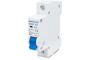 Innfeeltech 1 mini - disjoncteur de 6 ampères 230v mcb unipolaire type B pour montage sur rail DIN