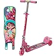 Wembley Kick Scooter for Kids 3 Wheels Steel Frame Large Foldable & Height Adjustable Handle Scooter for 3 to 6 Years Old Kids Skating Scooter, Capacity 20kg -Pink