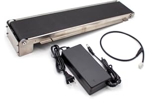 Toplionace DC 24V 35 U/min Mini förderautomat Aus Edelstahl, Automatisches förderband für Die Frachtspur, 460x85mm, Belastung 3,5-5kg (mit Power)