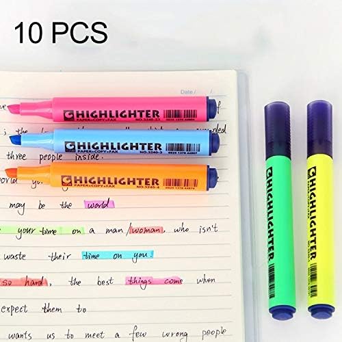 Home Triangle Penholder Highlighter Pen Solid Color Key Point Marker Pen, Random Color Delivery 10 PCS Office