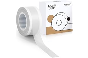 MakeID L1 E1 Taśma do etykiet, 9 mm x 4 m Wodoodporne wkłady laminowane niestandardowe naklejki do biura domowego wymiana etykiet samoprzylepnych termicznych