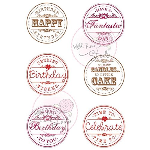 Wild Rose Studio Clear Stamp, Geburtstag Kreise