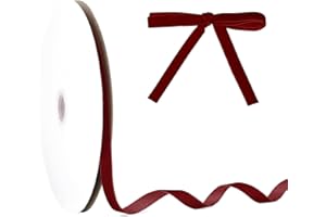 TECFINTY Cinta Terciopelo,Cinta De Terciopelo,Cinta Regalo Navidad,10mm×23m,Cinta Terciopelo Rojo,Cinta Regalo,Cinta Roja Navidad,Cinta Raso,Cinta Terciopelo Navidad,Cinta Terciopelo Rojo Oscuro,Velvet Ribbon