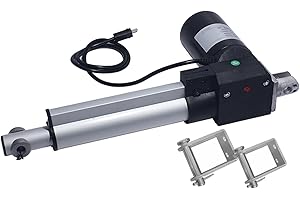 KONCEY Actionneur Linéaire DC 12V 24V Course 100mm 150mm 200mm 250mm 300mm 400mm 500mm 600mm, Pull 6000N, Vérin Électrique Robuste de Moteur Électrique ( Couleur : 20mm/s-1500N(150KG) , Taille : 24V-250mm )