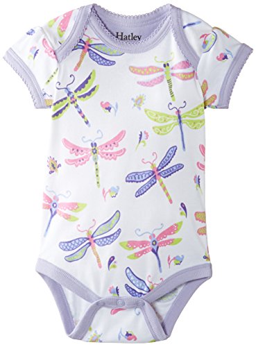 Hatley Baby Girls Infant AOP One Piece Dragonflies Bodysuit, White, 9-12 Months (Manufacturer Size:6-12 Months)