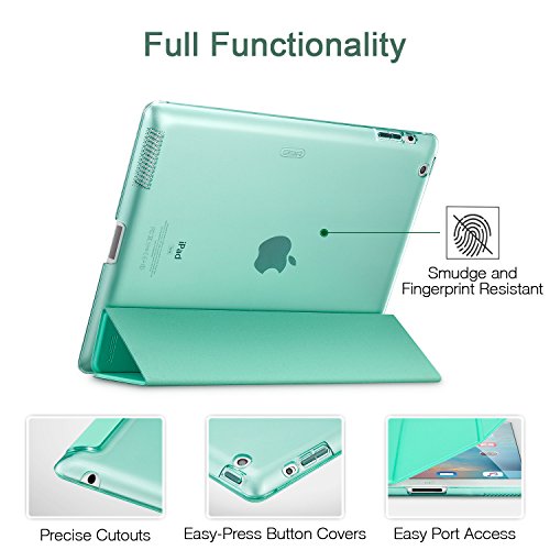 iPad 2 / 3/ 4 Hülle, ESR® Yippee Series Auto Aufwachen/Schlaf Funktion Wickelfalz PU Ledertasche mit Durchschaubar Rückseite Schutzhülle für iPad 2 3 4 (Grün) - 7