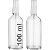 100 ml Kapaklı Beyaz Sprey Şeffaf 100 Cc Fısfıs Kolonya Dezenfektan Şeffaf Cam Şişe 2 Adet (Şeffaf Şişe | Beyaz Sprey, 100 ml