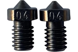 3DPLady 2 boquillas de acero endurecido V5/V6 de 0,4 mm compatibles para, por ejemplo, Anycubic i3 Mega Prusa i3 MK3/MK3S.