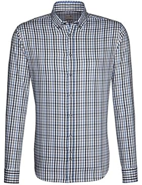 Seidensticker Herren Langarm Hemd Schwarze Rose Slim Fit Button-Down-Kragen mehrfarbig kariert 242272.16