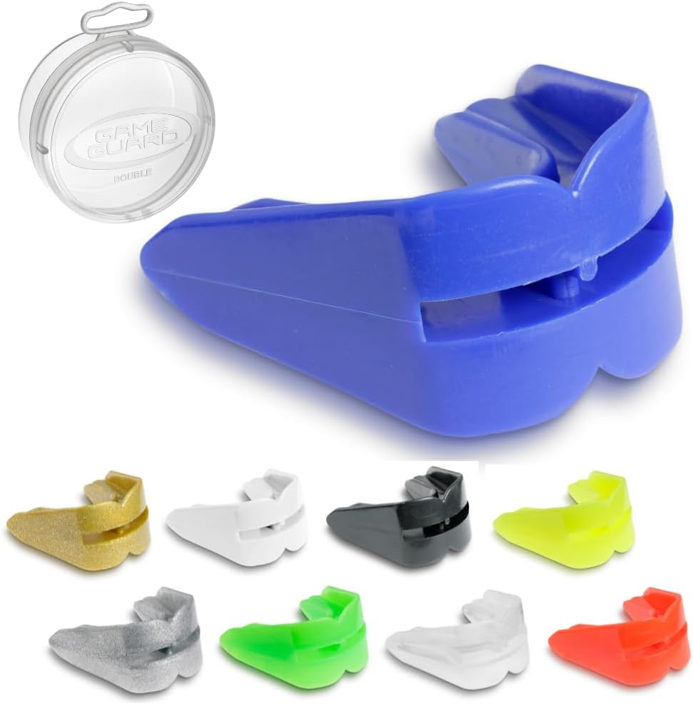 GAME GUARD - Protector bucal DOBLE/Protector de encías - para dientes superiores e inferiores - Protector bucal, Aprobado por CE, Boxeo, MMA, Deportes