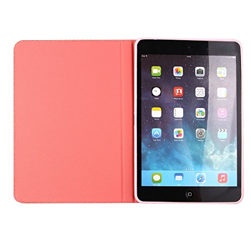 iPad mini 2 Lederhülle – Felfy Slim Full Body Fashion Leopard Bowknot Muster PU Case Cover Etui Schutz Hülle Tasche für Apple ipad mini 3 mini 2 mini 1 + 1x Pink Katze Anti Stöpsel + 1x Red Stylus - 2