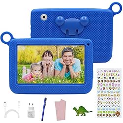 Tablet Infantil de 7 Pulgadas con Android 7.0,Tablet para Niños con Juegos Educativos / WiFi , 2GB RAM + 32GB con Memoria Escalable , Doble Cámara , con Funda de Silicona .