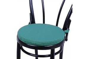 HD BRICO set 4 Cuscini Rontondi per Sedia Cucina Coprisedia Imbottiti Laccetti Tinta unita Spessore 4 cm x 38 cm (VEDE 705) MADE IN ITALIA