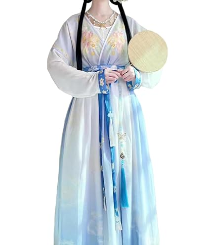 Traditionelles Hanfu-Kleid Für Damen – Chinesisches Kostüm Mit Stickmuster Für Cosplay (Größe S, Blau)