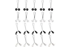 Nifocc Muslim Hijab Clips Bufanda Pin Perla Clip Lágrima Clip Seguridad Broche Aguja para Mujeres Señoras – 20 Unidades Negro Blanco Forma de gota esférica