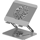 McStorey Premium Al&uuml;minyum Laptop Standı, &Ccedil;ıkarılabilir Manyetik Harici Fanlı, 360&deg; D&ouml;ner Ayarlanabilir Ergonomik Notebook ve