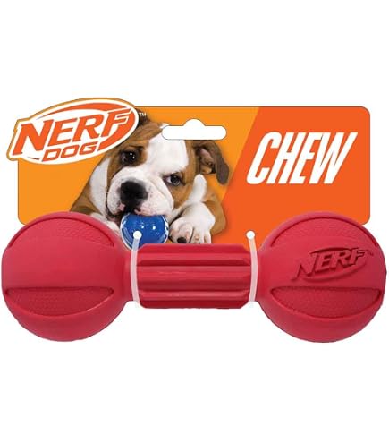 Juguete Para Perros Nerf Dog - Mancuerna Chirriadora Mediana, Goma Duradera Para Masticar Y Jugar