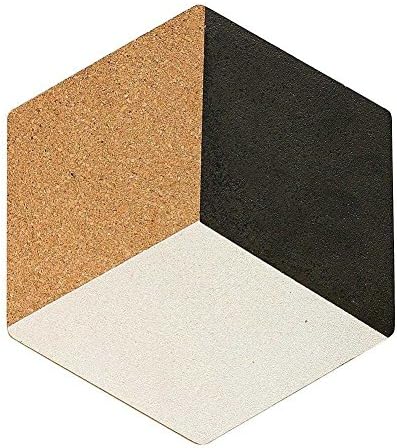 Golden Lank Hexagon Geometry Simple Fashion Creative Design Corkwood Coaster Placemat（A）
