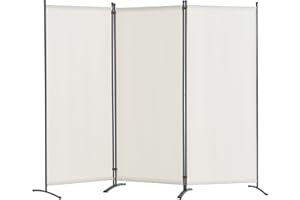 VEVOR Room Divider, 3 Panel Room Dividers and Folding Privacy Screens, Fabric Partition Room Dividers for Office, Bedroom, Dining Room, Study, Freestanding, White
