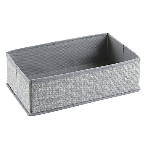 mDesign Stoffbox für Schrank oder Schublade – die ideale Aufbewahrungsbox (Stoff) – flexibel verwendbare Stoffkiste – Farbe: grau - 4